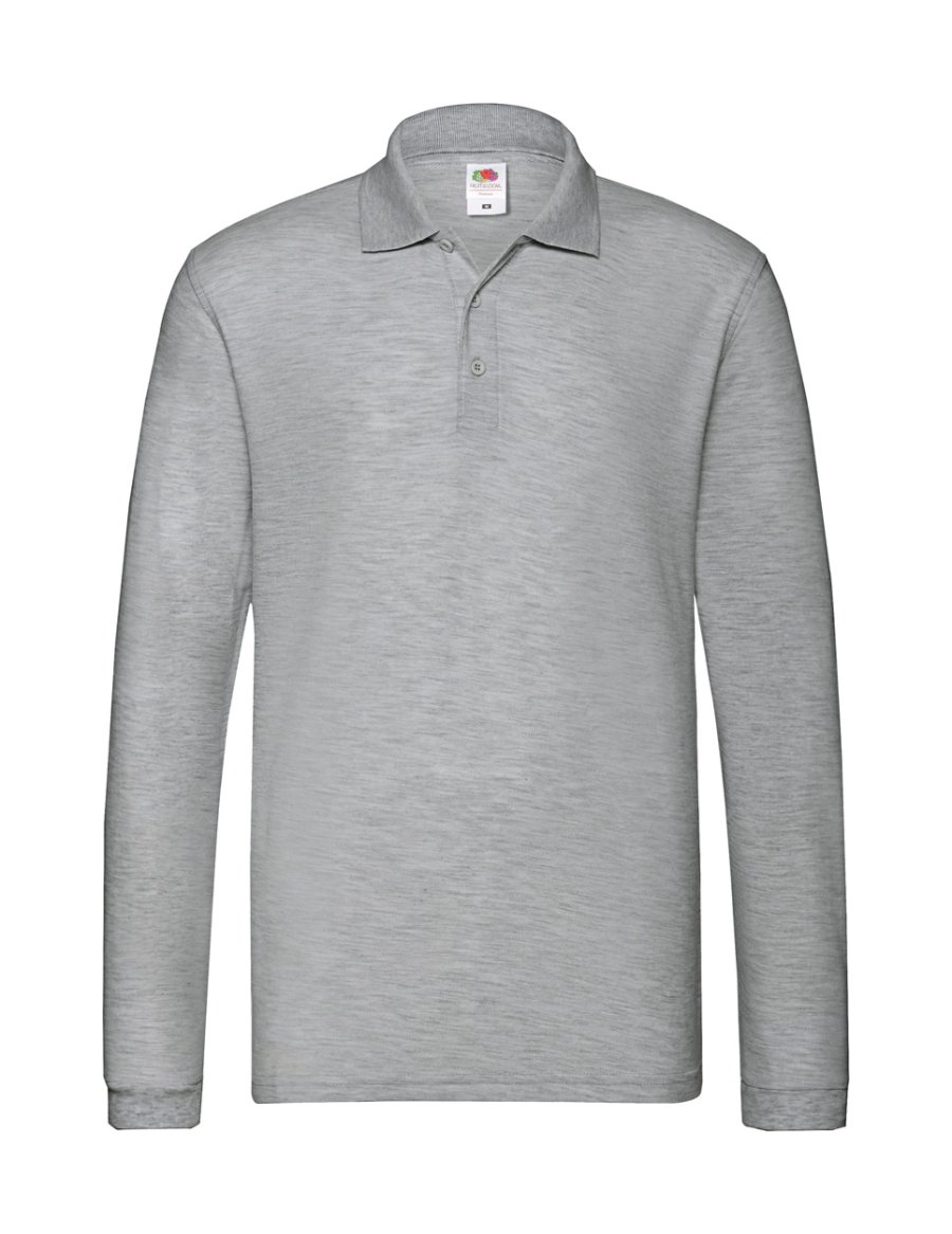 Premium Long Sleeve polokošile, šedá