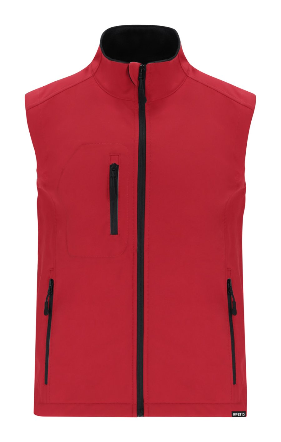 Handricks RPET softshellová bodywarmer vesta, červená