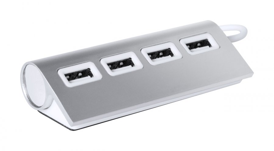 Wudge USB hub, stříbrná